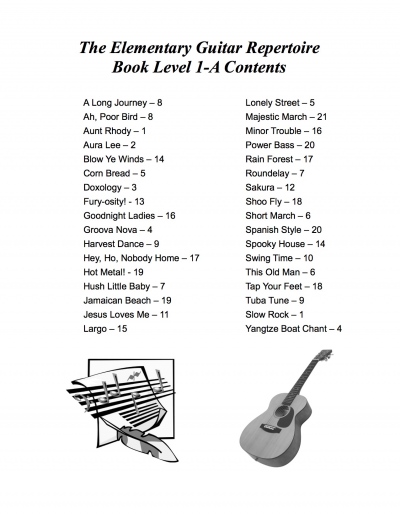 Elementary-Guitar-Rep-1A-Contents-Page